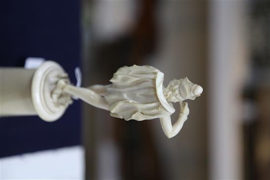 A 19th century French Dieppe ivory carving of The Pied Piper, height 8.5in.